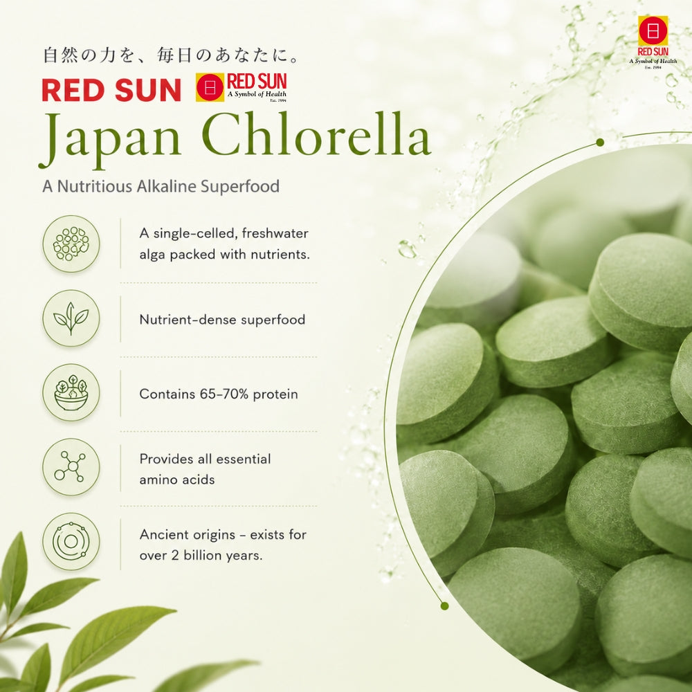 RED SUN Chlorella – Natural Nutrient Superfood for Immune System & Health