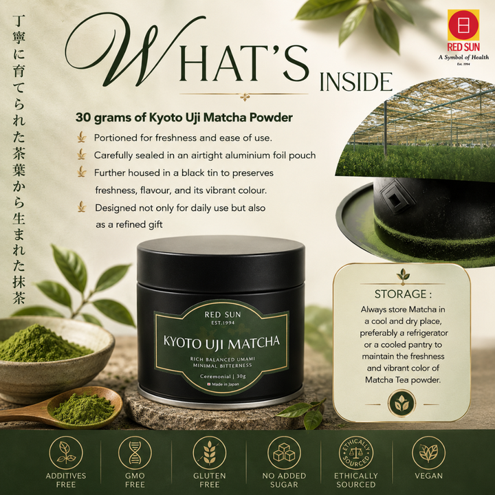 RED SUN Kyoto Uji Matcha Powder Ceremonial Grade First Harvest Tencha